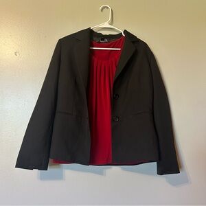 Kasper Separates Women's  2 Piece Black Blazer Sz 8 & Red Top  Sz M Career
